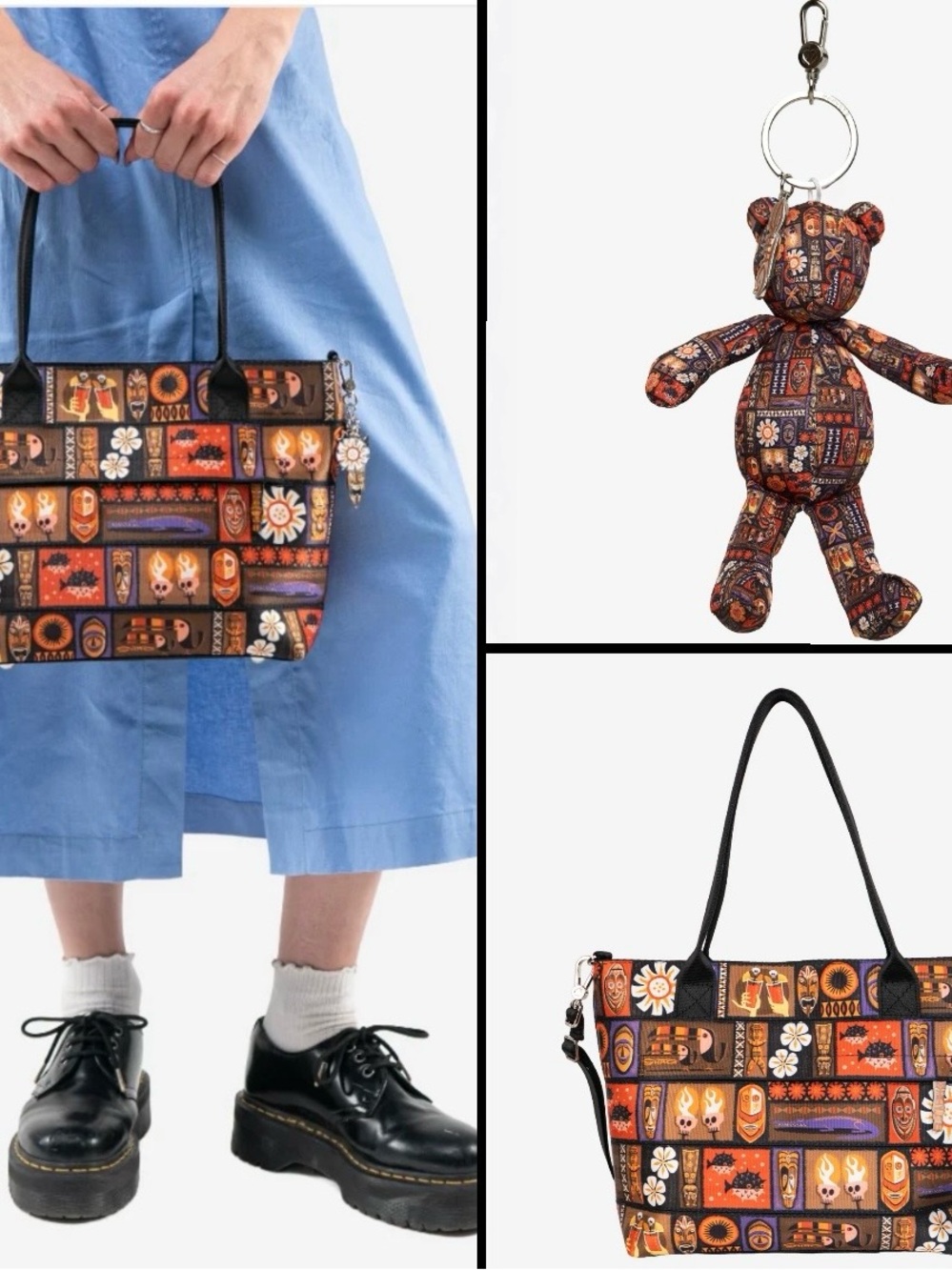 Harveys Seatbelt Shag Tiki Tapa mini streamline tote / SOLD OUT / Tiki Cali Bear